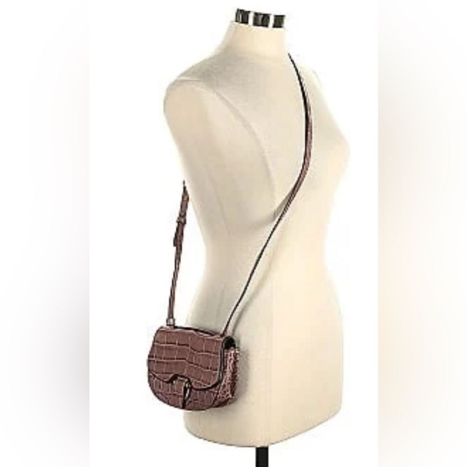 J.Crew Nwt Taupe Crocodile Satchel Leather Bag Plus Dustbag